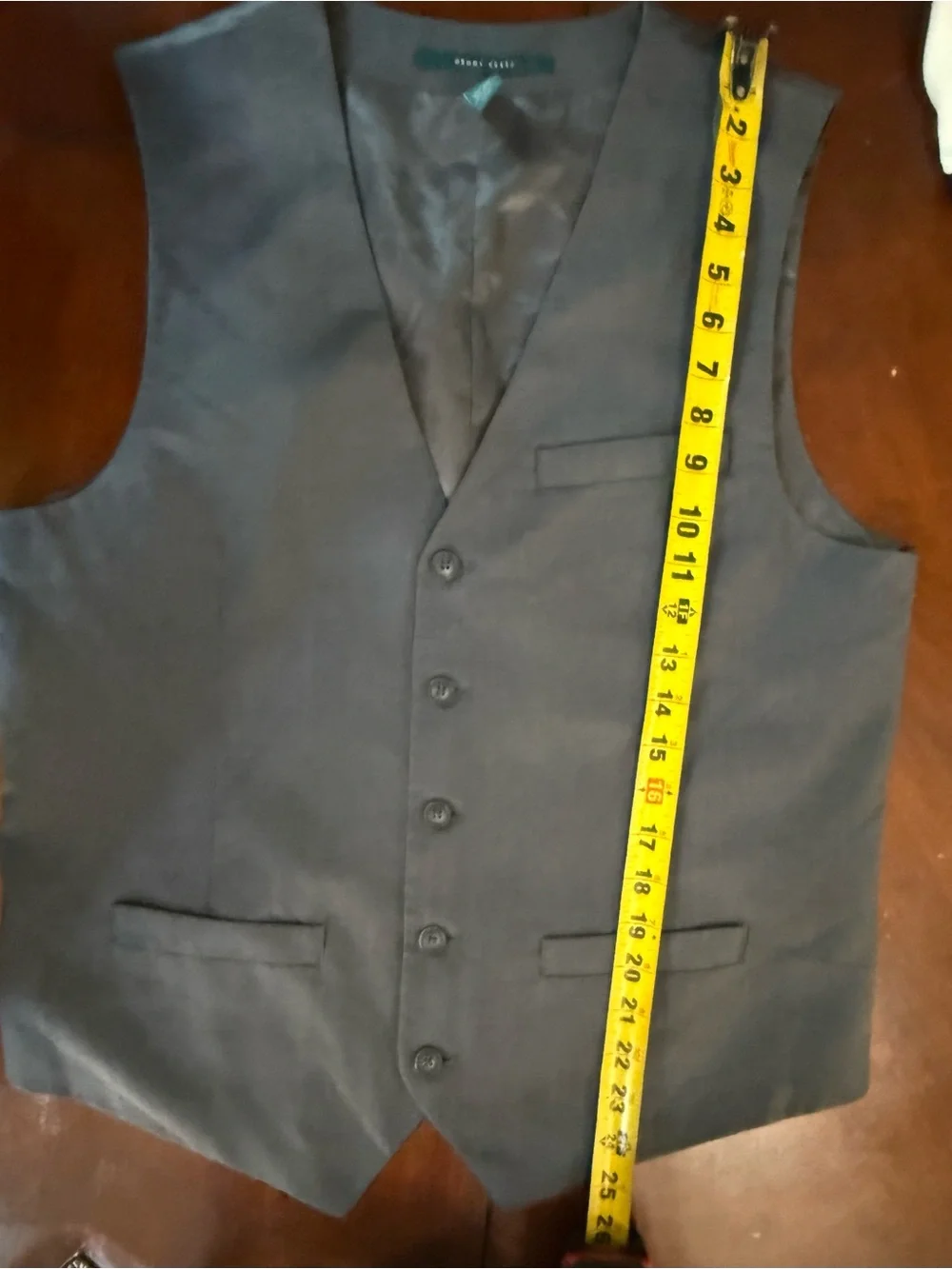 Perry Ellis Men’s Charcoal Gray Button-Front Waistcoat Vest